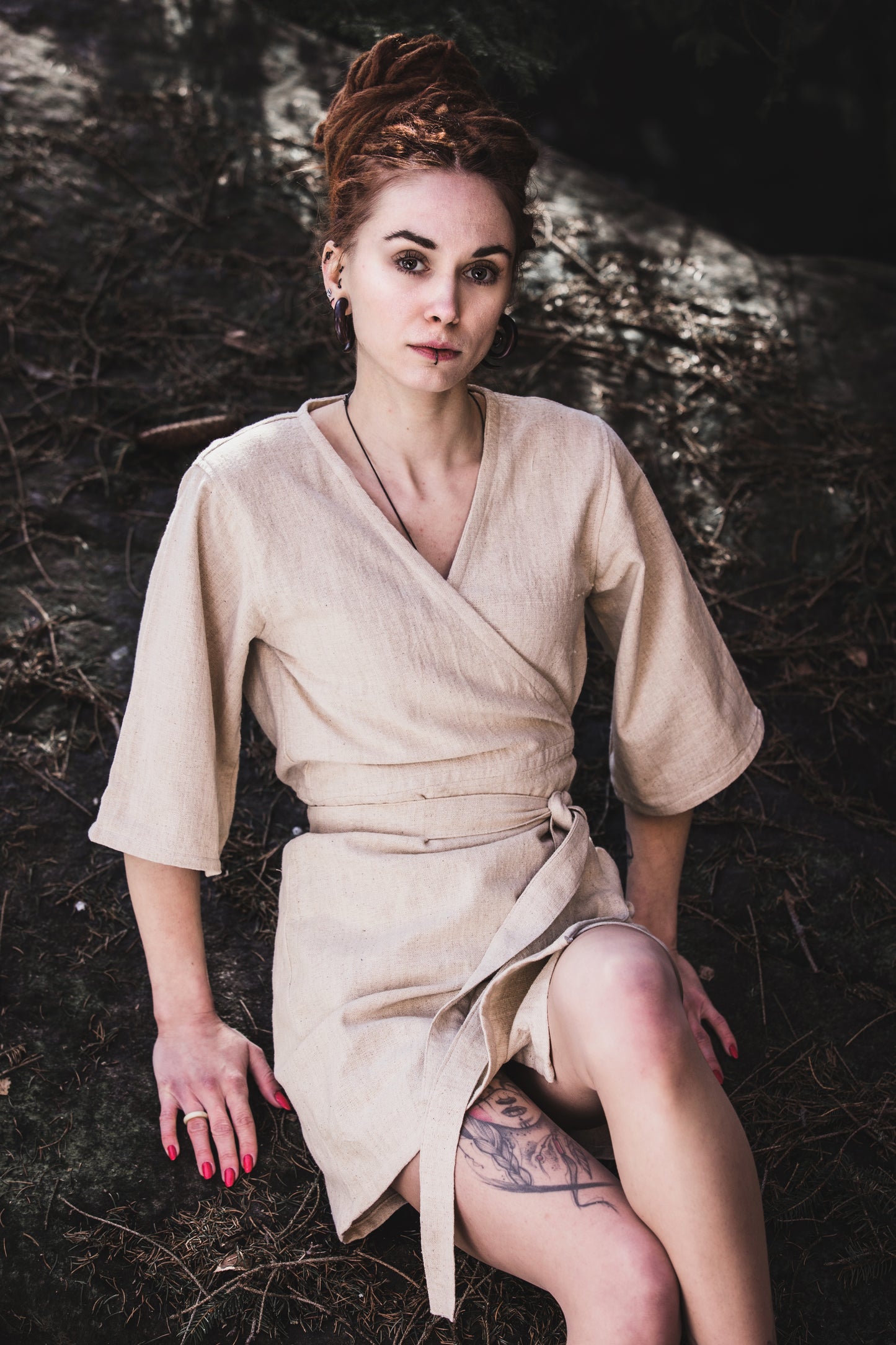 Hemp-Cotton Kimono with short sleeves, eco fashion by FUAN (Ruslana collection)