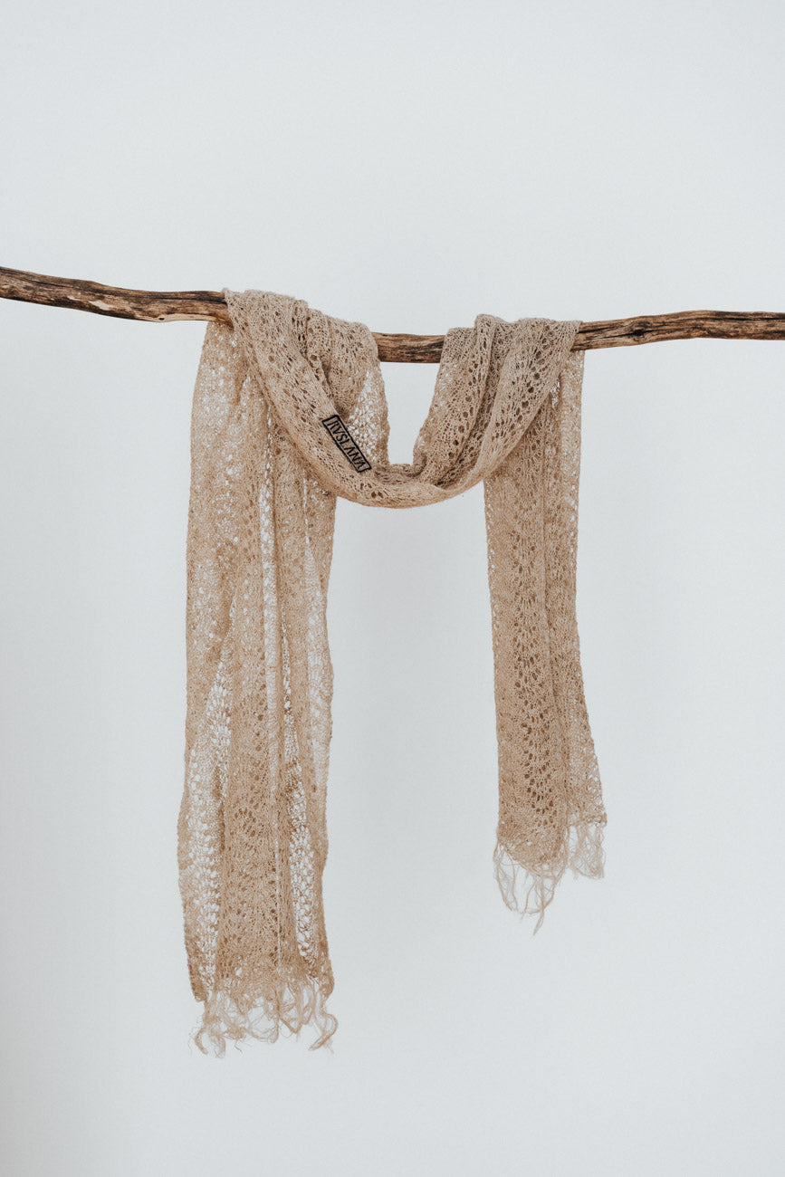 Nette hand croocheted scarf, 100% organic nettle! by Fuan